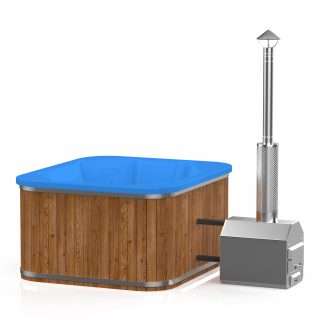 Square hot tub (external oven) 192×162 – WPC plastic siding